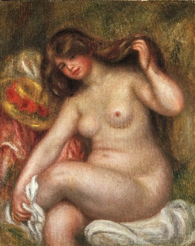 雷诺阿 高清画稿 第三弹的油画作品-Pierre-Auguste Renoir, French, 1841-1919 -- Large Bather