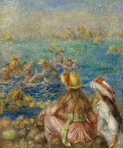 雷诺阿 高清画稿 第三弹的油画作品-PIERRE-AUGUSTE RENOIR-BAIGNEUSES