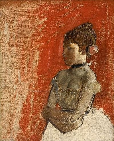 埃德加·德加高清作品的油画作品-Edgar Degas - Ballet Dancer kun Armiloj Krucmilito, 1872