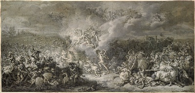 雅克-路易·大卫作品2的油画作品-Jacques-Louis David The Combat of Diomedes
