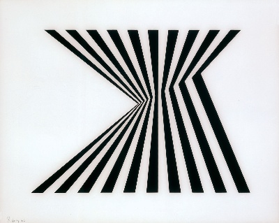 赖利的油画作品-Bridget Riley untitled-fragment-1-1965