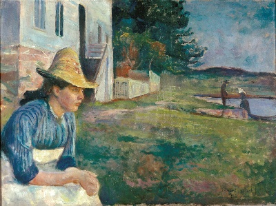 蒙克油画的油画作品-Evening, 1888 调色