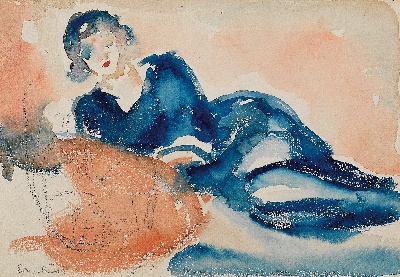 蒙克油画的油画作品-Reclining Woman