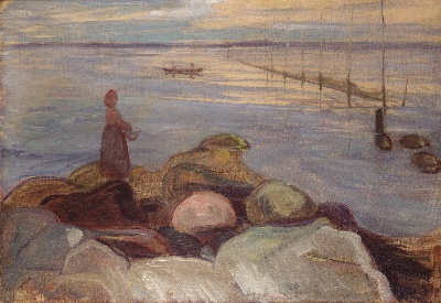 蒙克油画的油画作品-Bord de mer, 1898