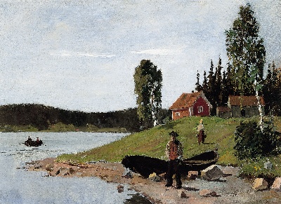 蒙克油画的油画作品-Coast Landscape, 1881