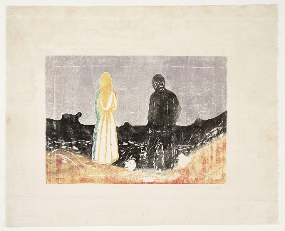 蒙克版画的油画作品-De ensomme