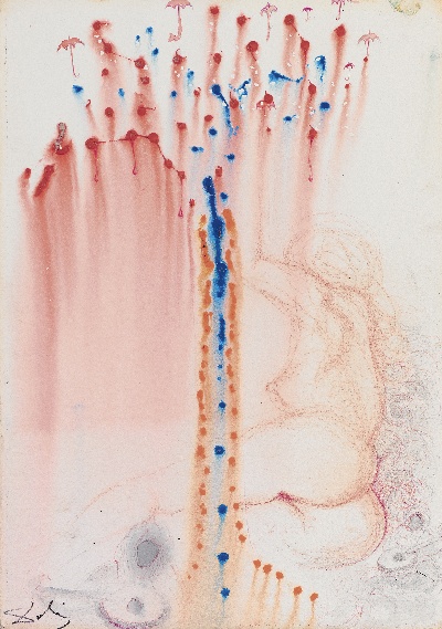 达利作品的油画作品-Salvador Dalí - Deesse De La Pluie, C1966