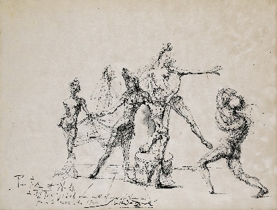 达利作品的油画作品-Salvador Dalí - Dessin Pour Le Ballet Bacchanale, 1939