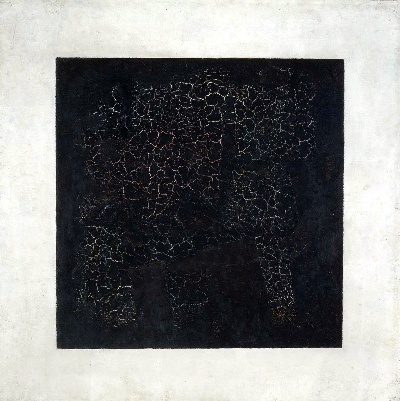 马列维奇的油画作品-Чёрный_супрематический_квадрат._1915._ГТГ