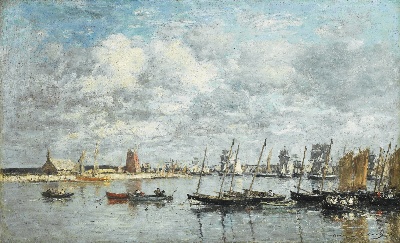 印象派图集3的油画作品-Eugene Boudin-CAMARET, LE PORT