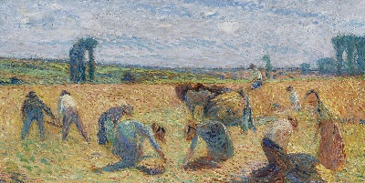 印象派图集5的油画作品-Henri Martin-LA MOISSON