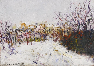 印象派图集7的油画作品-Maurice Utrillo-PAYSAGE A MONTMAGNY