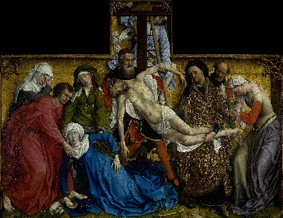 西班牙普拉多美术馆宏观巨作大图的油画作品-Weyden, Roger van der - Descent from the Cross