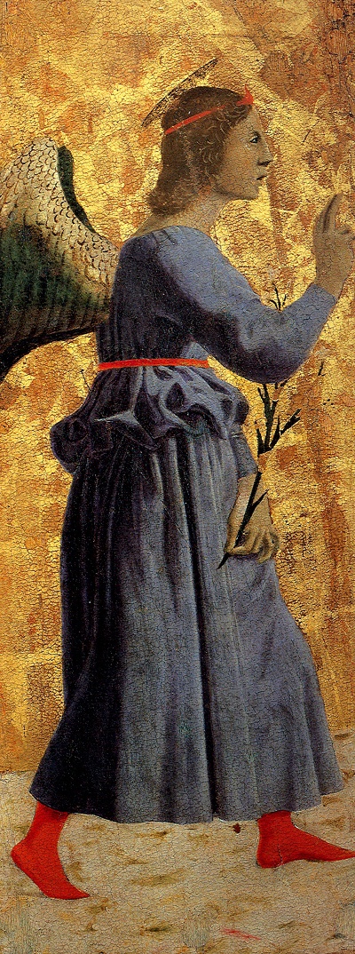弗朗西斯卡作品的油画作品-Piero,_Pala_della_misericordia,_angelo_annunciante
