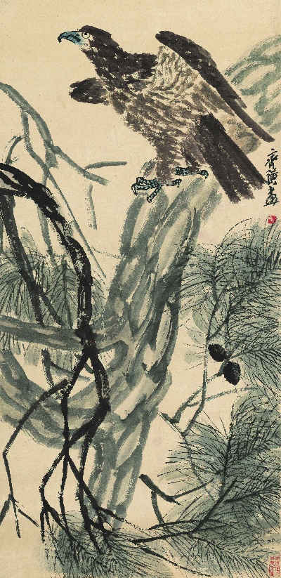 历代国画.齐白石.源文件的国画作品-齐璜，鹰
