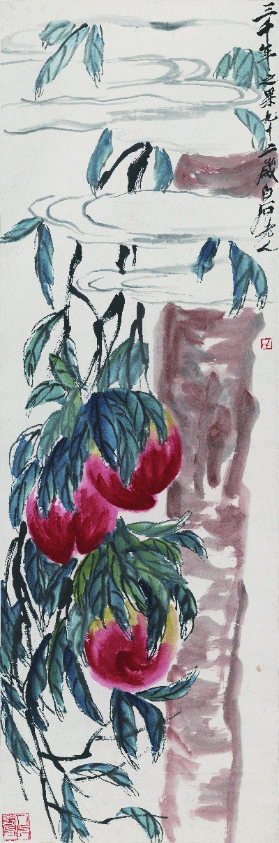 历代国画.齐白石.源文件的国画作品-齐白石-桃实图