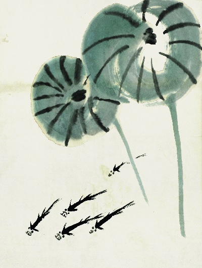 历代国画.源文件.鱼虾册100张的国画作品-齐白石 鱼虾册页(3)