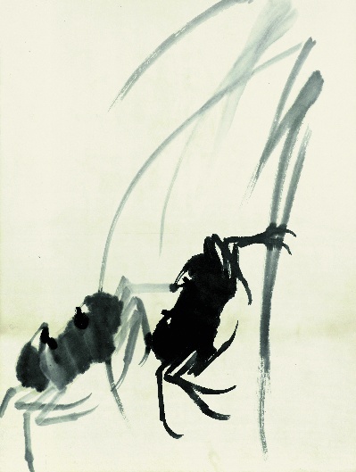 历代国画.源文件.鱼虾册100张的国画作品-齐白石 鱼虾册页(30)