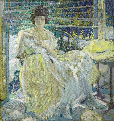 美国阿特金森美术馆.-5美国阿特金斯博物馆_藏画高清实拍 5的作品-理查德·爱德华·米勒-太阳门廊，1922年