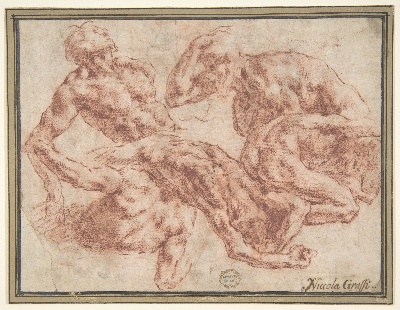 美国纽约大都会美术馆素描藏画.-2MDg083=美国纽约大都会美术馆素描 10的作品-尼古拉·格拉西——裸体男性研究