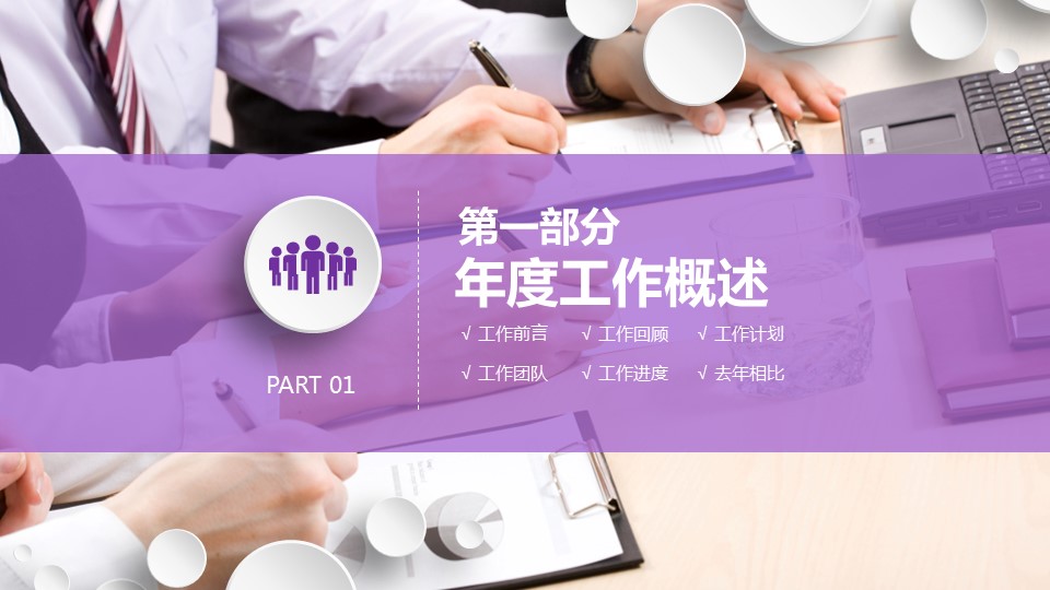 商务.工作总结4工作汇报 年终总结——61的PPT模板-3/41