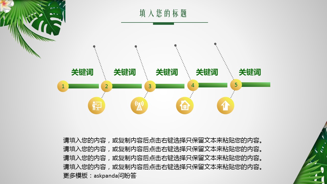 商务.文艺清新清新植物ppt模板多种用途——图文的PPT模板-5/37