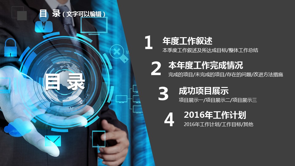 商务.总结PPT模板-图文00工作汇报 年终总结——15的PPT模板-3/40
