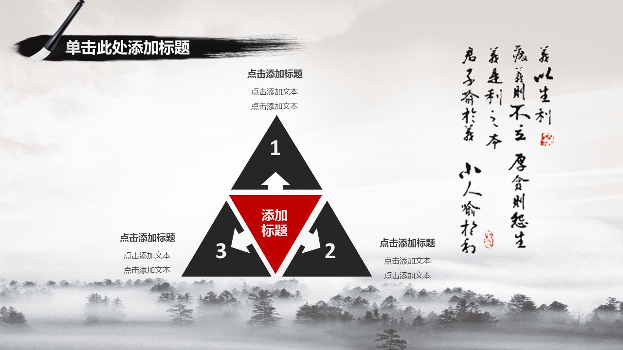 详情描述用 中国风更新版模板.015 中国风水墨中国画PPT模板的PPT模板-5/25