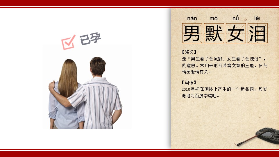 详情描述用 中国风更新版模板.089 网络新成语图解释义中国风ppt模板的PPT模板-5/22