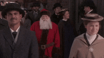 哈喽的gif-santa claus hello GIF by CBC
