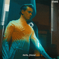 哈喽的gif-season 2 hello GIF by American Gods