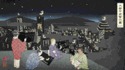 瀬川三十七 / SEGAWA Thirty-Seven的gif的gif-【動く浮世絵】大都市夜警之圖 名古屋