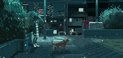theGIFs 2018的gif的gif-ドット絵部門賞 モトクロス斉藤「雪と犬」