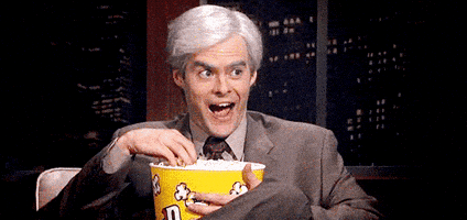 每日GIF(2020-08-10)的gif-Bill Hader Popcorn GIF